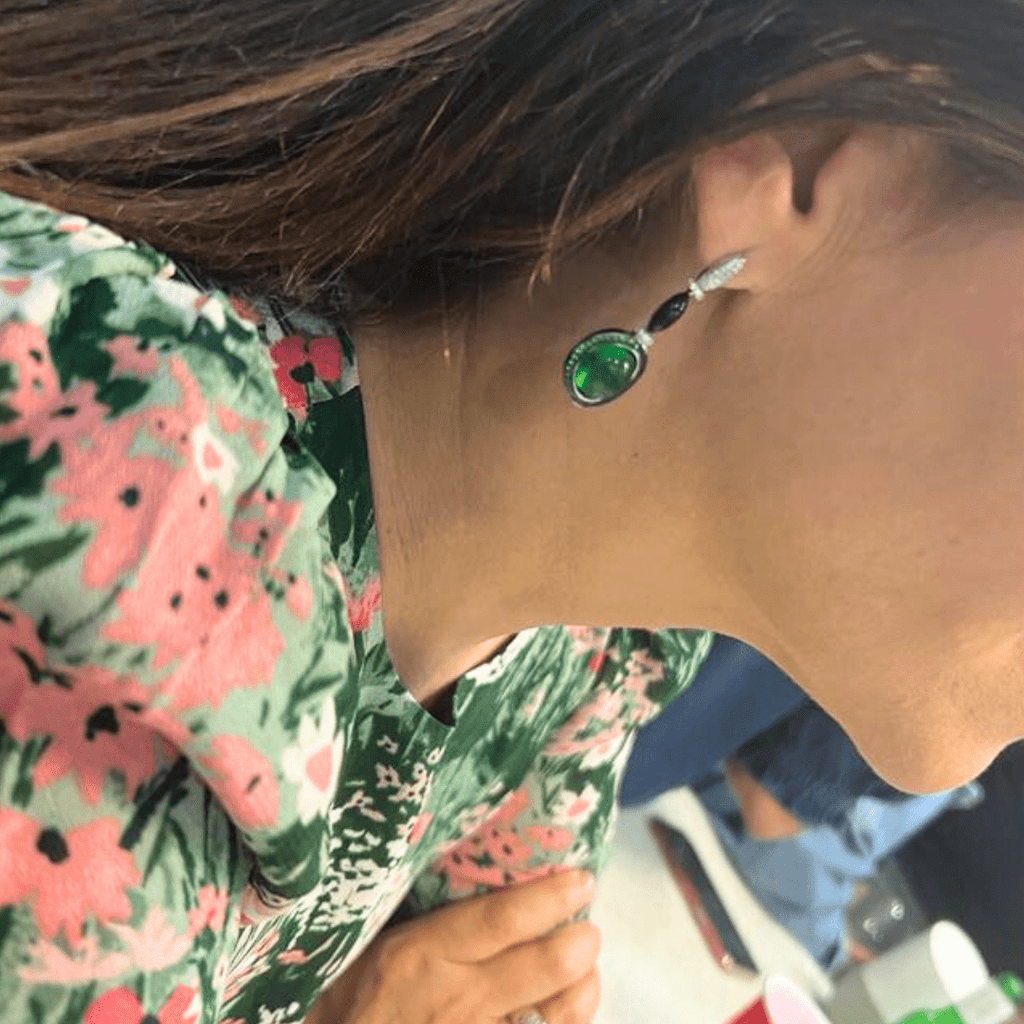 Modern Black and Green Drop Earrings | The Shop'n Glow