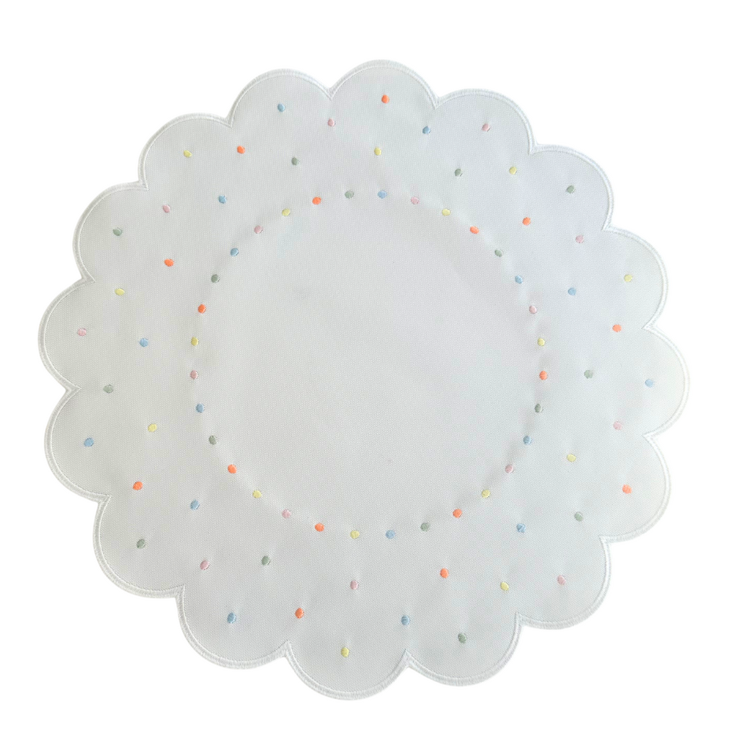 Colorful Polka Dot Placemats with Scalloped Edges(Set of 2) | The Shop'n Glow