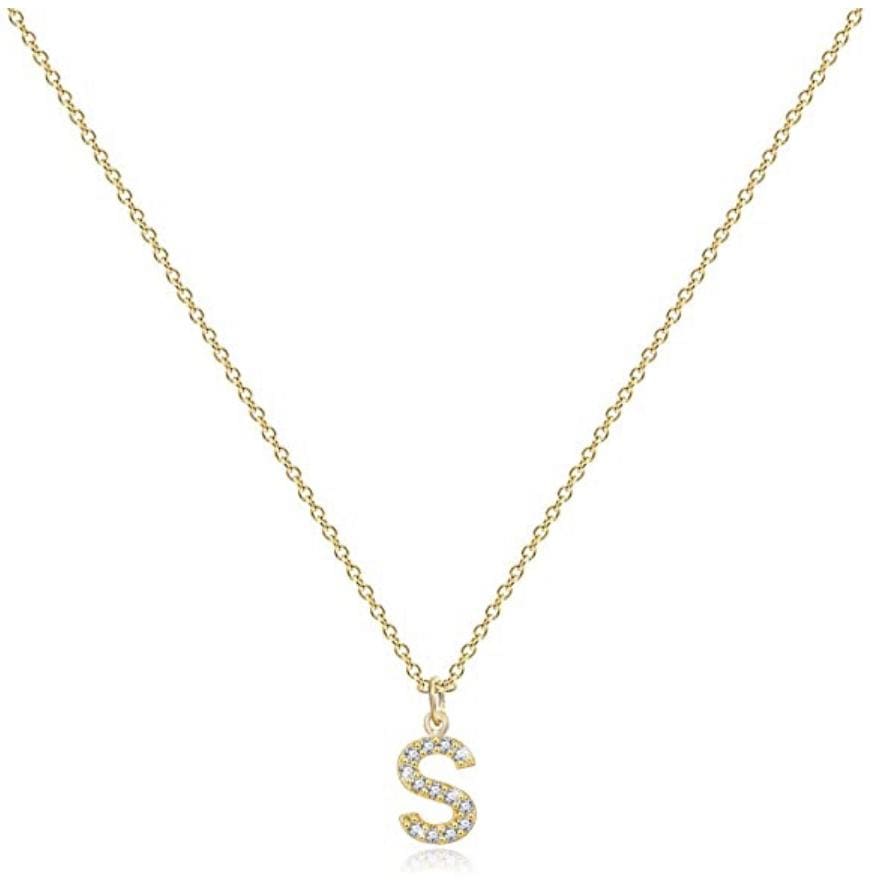 18k Gold Tiny Initial Letter Necklace - The Shop'n Glow