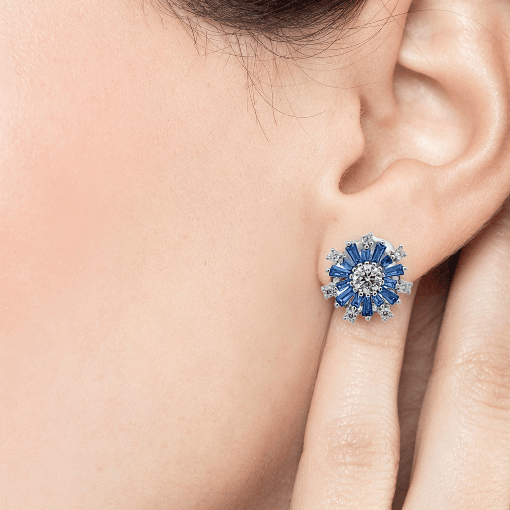 Sunshine Flowers Sterling Silver Stud Earrings | The Shop'n Glow