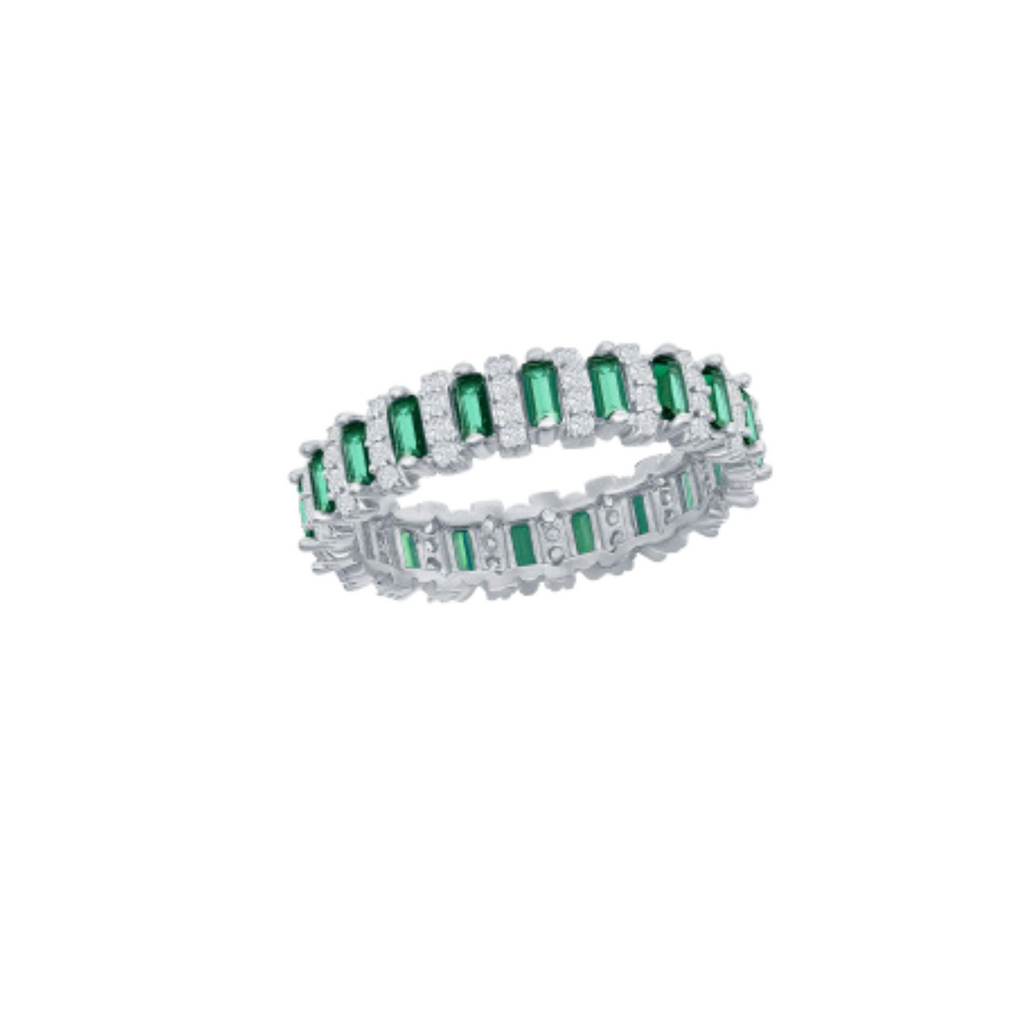 Sterling Silver Baguette Eternity Band Ring The Shop'n Glow