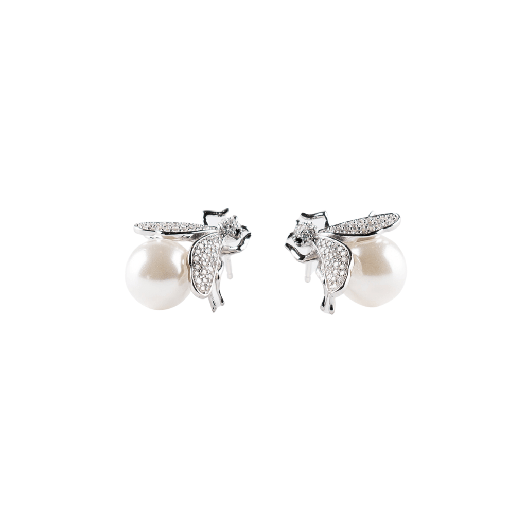 Pearls Blue Fly Stud Earrings - The Shop'n Glow
