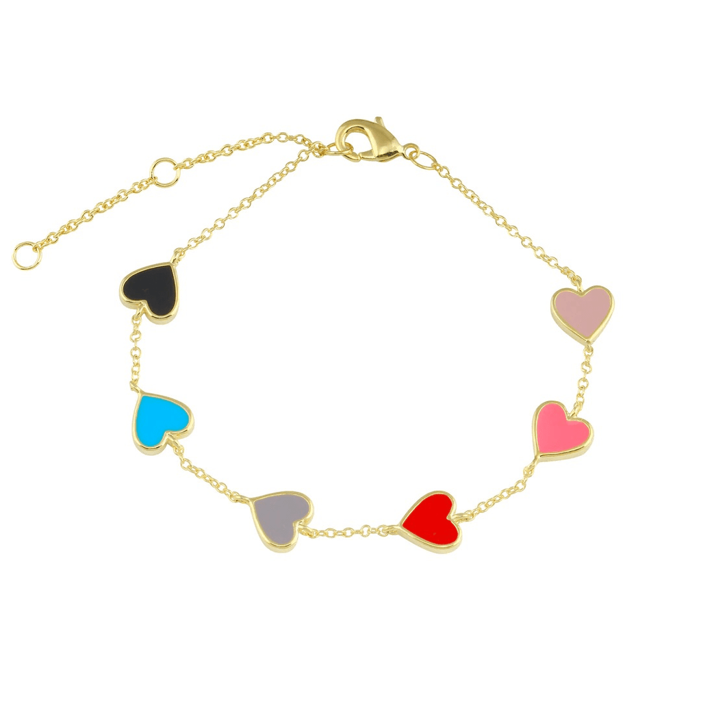 Six Hearts Emanel Gold Bracelet | The Shop'n Glow
