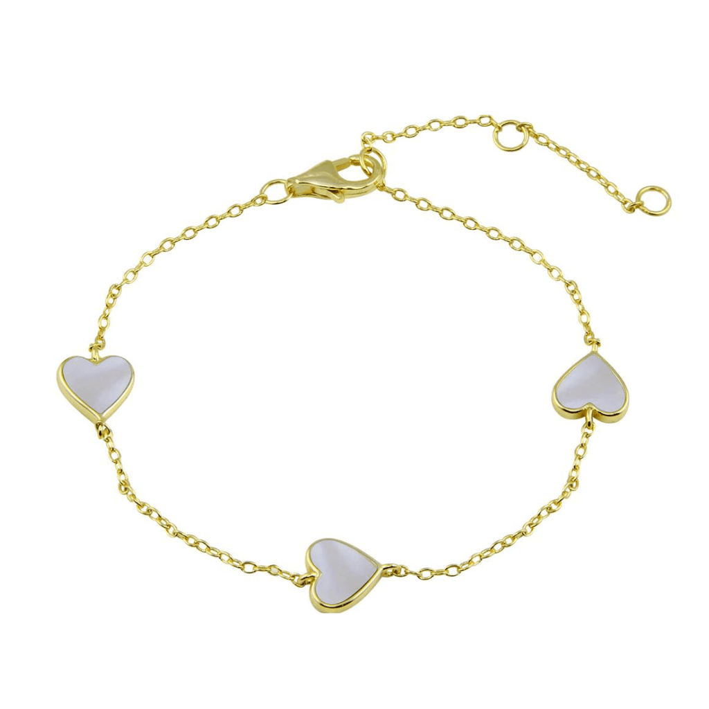 Three Hearts Stone Gold Bracelet | The Shop'n Glow