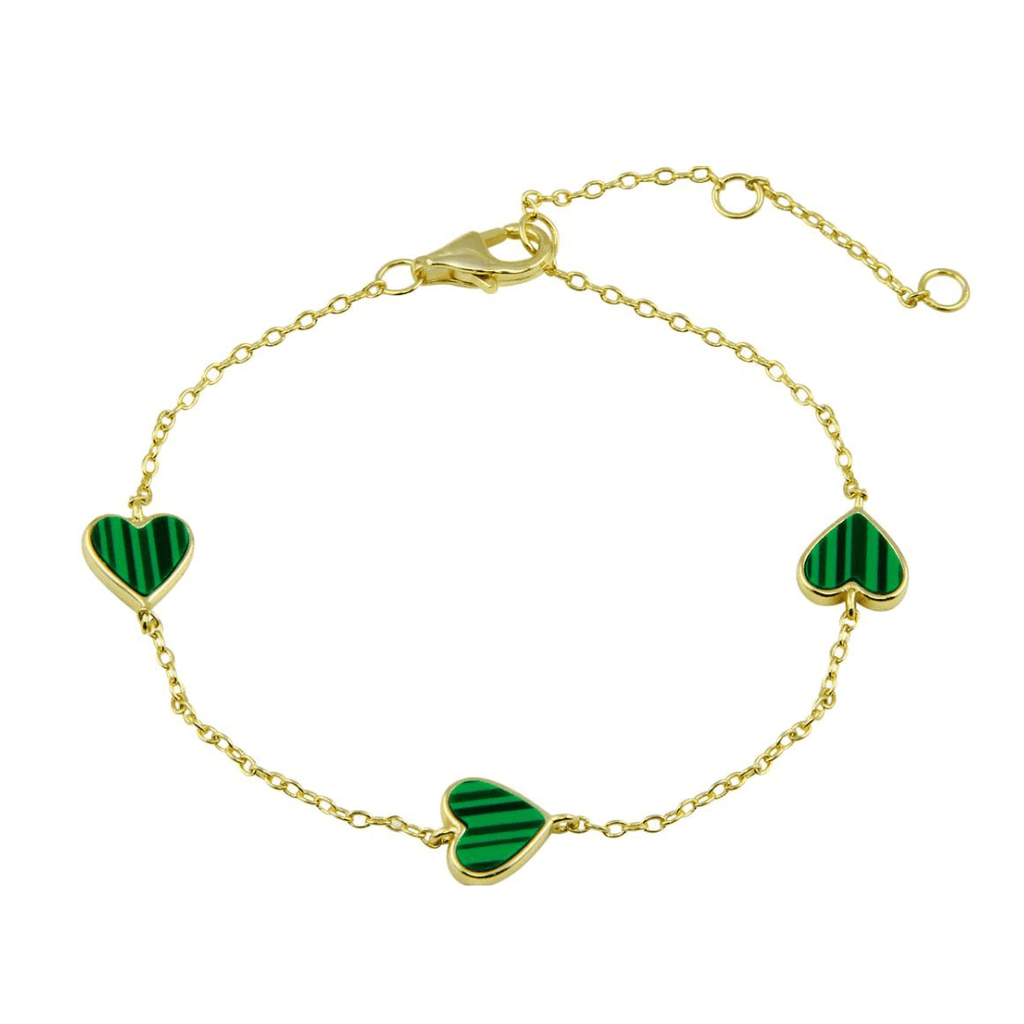 Three Hearts Stone Gold Bracelet | The Shop'n Glow