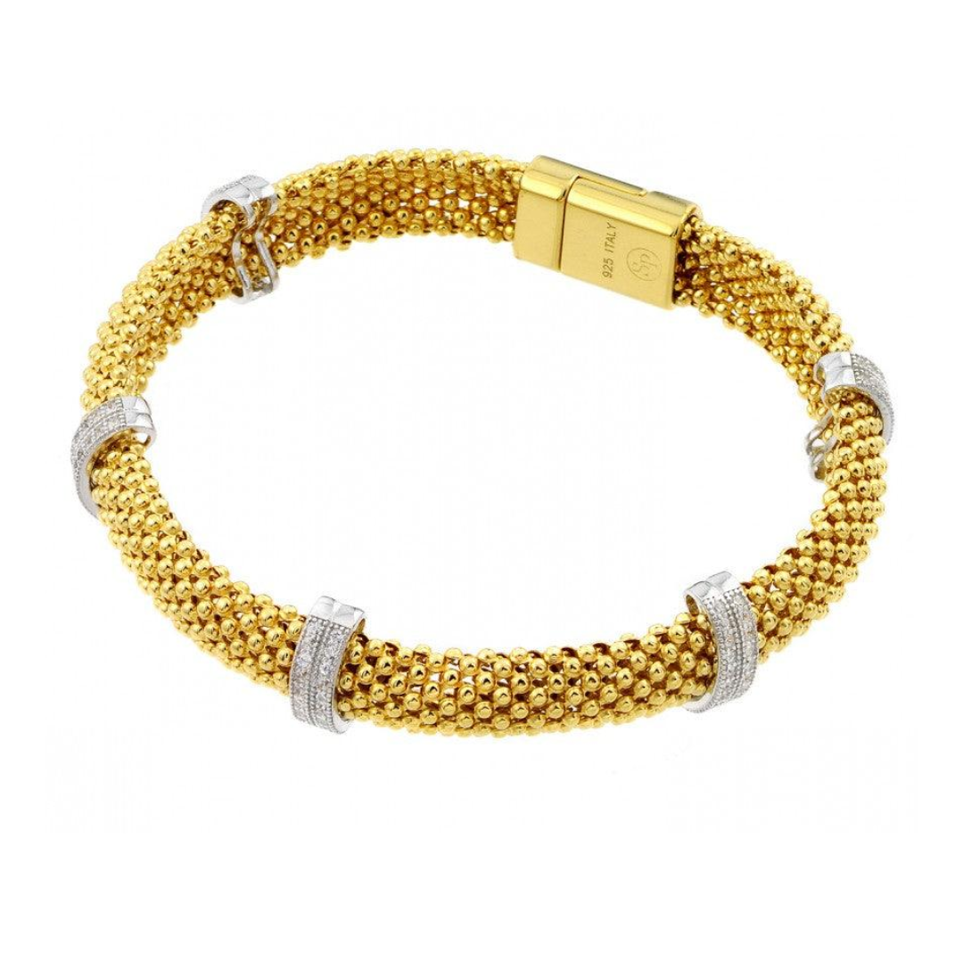 18kt Yellow Gold Over Sterling Silver Byzantine Bracelet with Magnetic  Clasp | Ross-Simons
