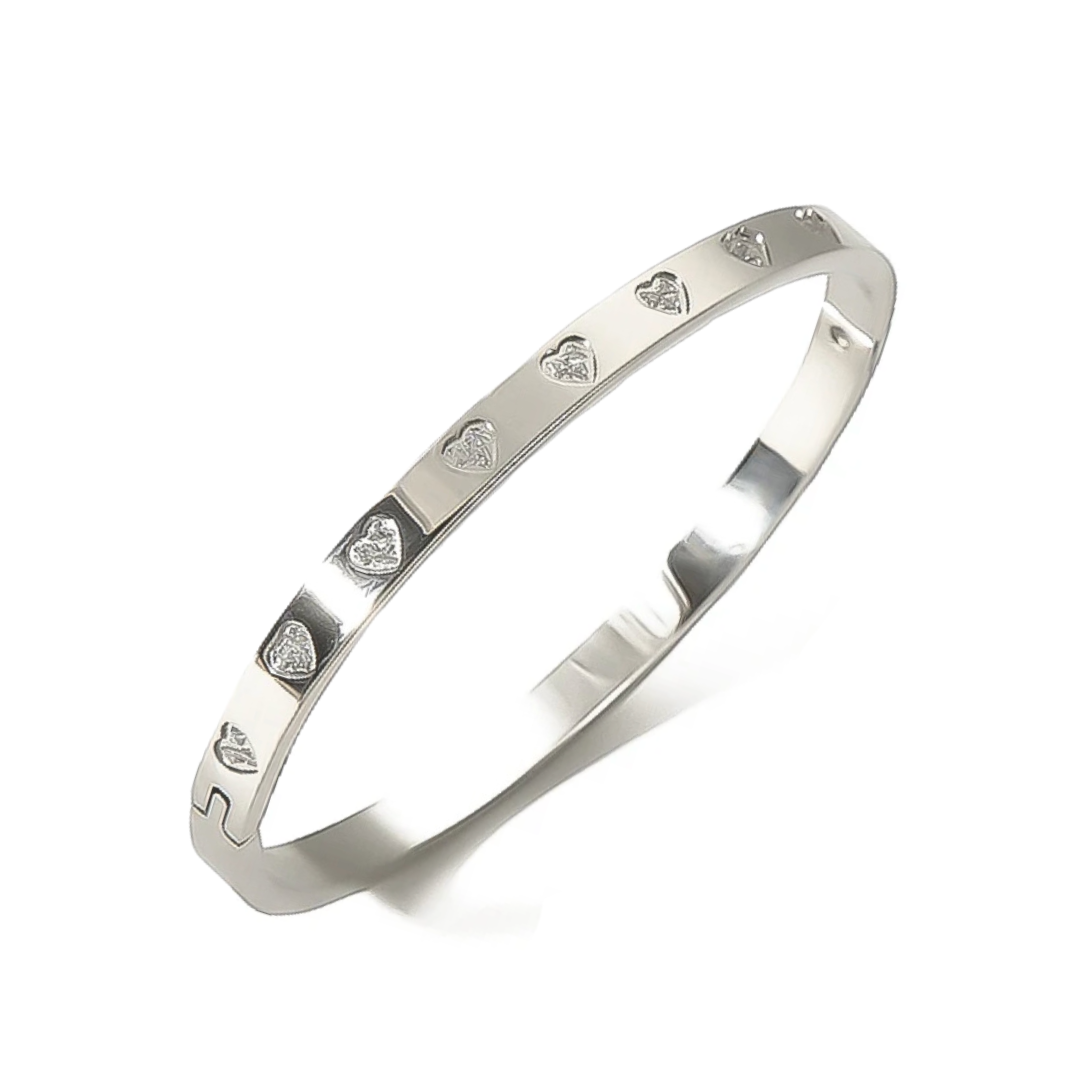 Gold Bangle Bracelet - Hearts | The Shop'n Glow