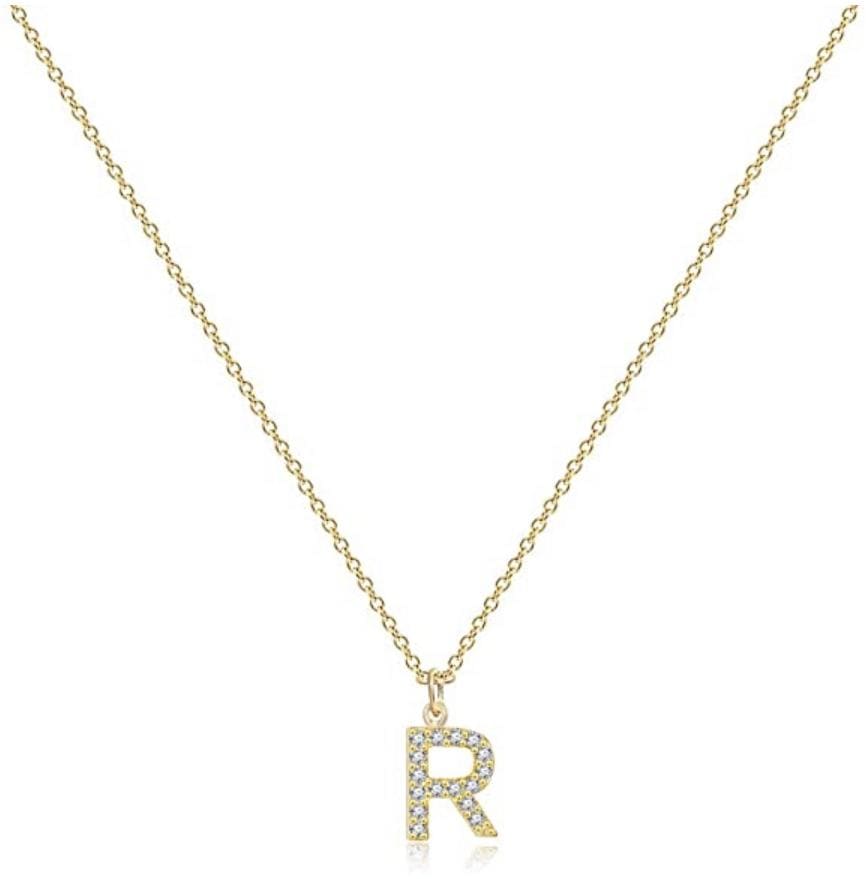 18k Gold Tiny Initial Letter Necklace - The Shop'n Glow