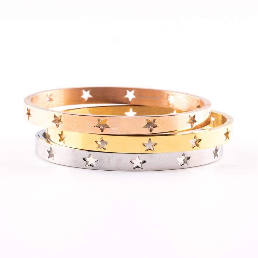 Gold Bangle with Stars - The Shop'n Glow