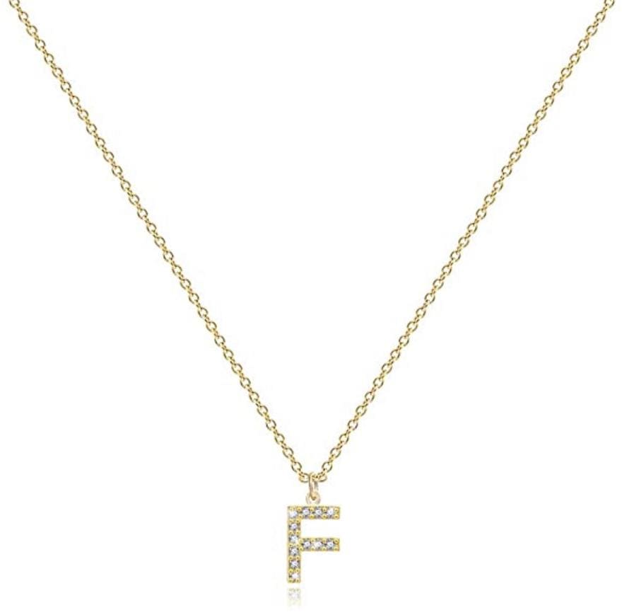 18k Gold Tiny Initial Letter Necklace - The Shop'n Glow