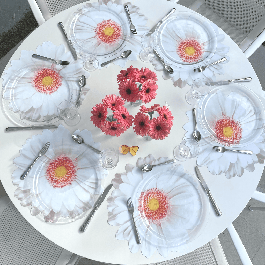 Premiun White Gerbera Placemats (set of 2)