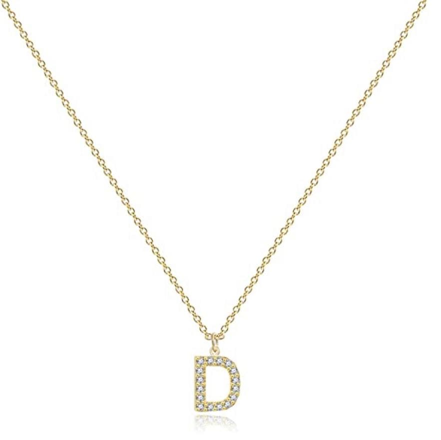 18k Gold Tiny Initial Letter Necklace - The Shop'n Glow