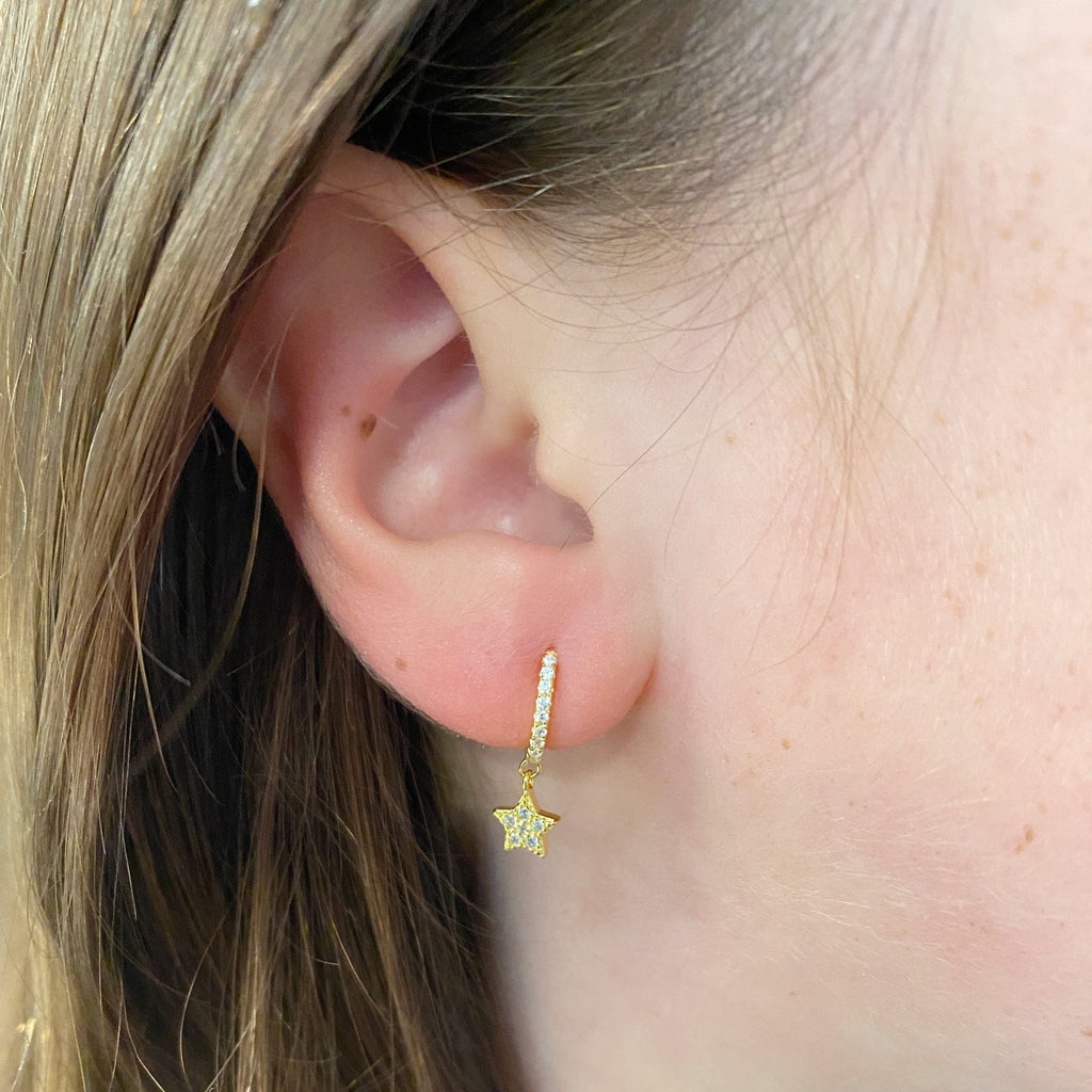 Mini Gold Star Hoop Earrings | The Shop'n Glow