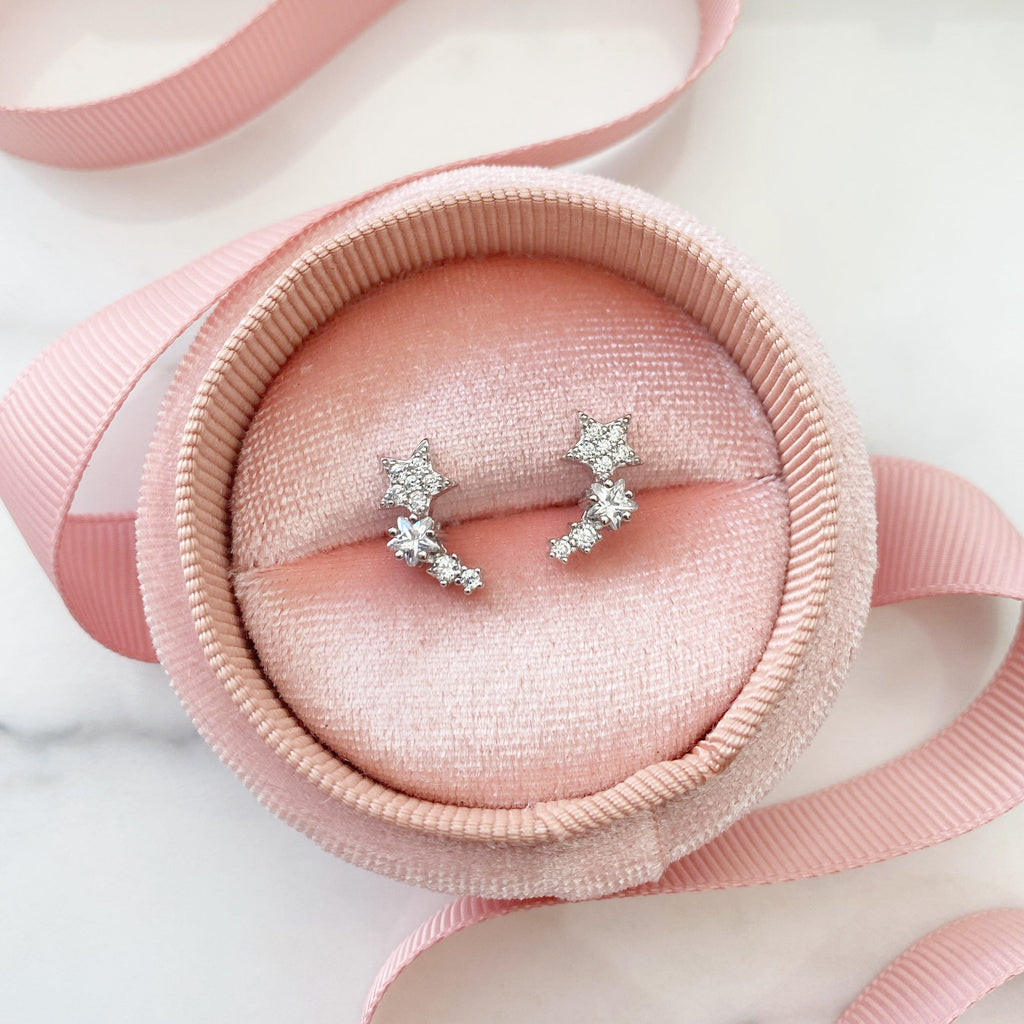 Sterling Silver Shooting Stars Stud Earrings | The Shop'n Glow