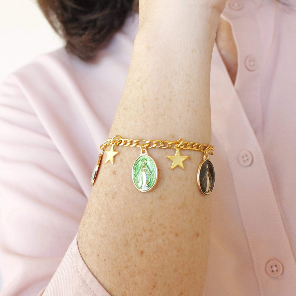 Religious Gold Charm Bracelet - The Shop'n Glow