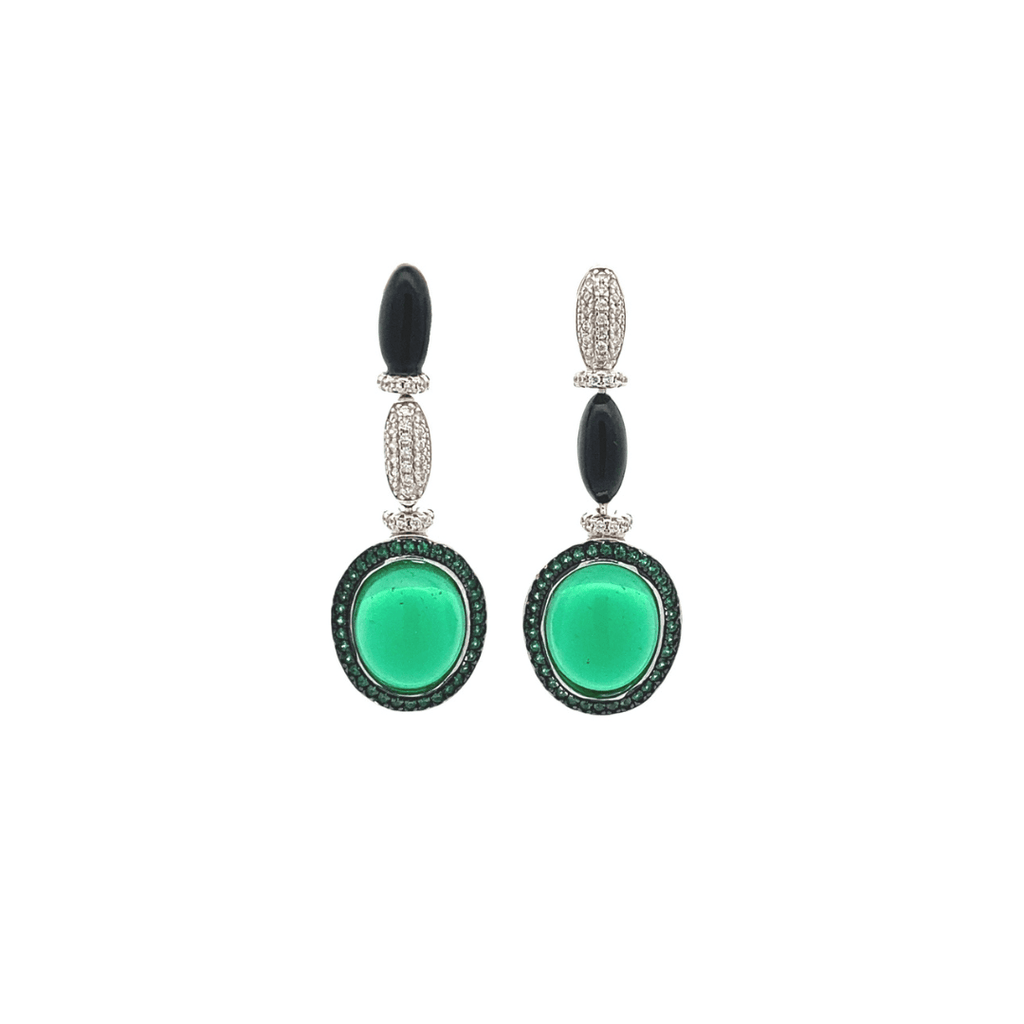Modern Black and Green Drop Earrings | The Shop'n Glow