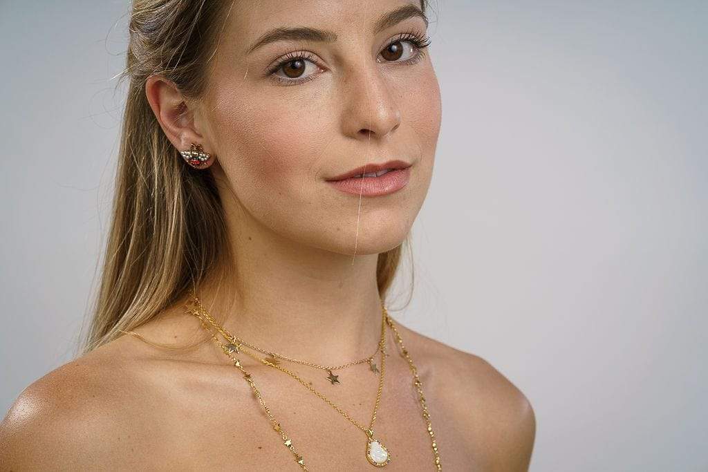 Fashion Golden Bee with Pearls Gold Stud Earrings - The Shop'n Glow