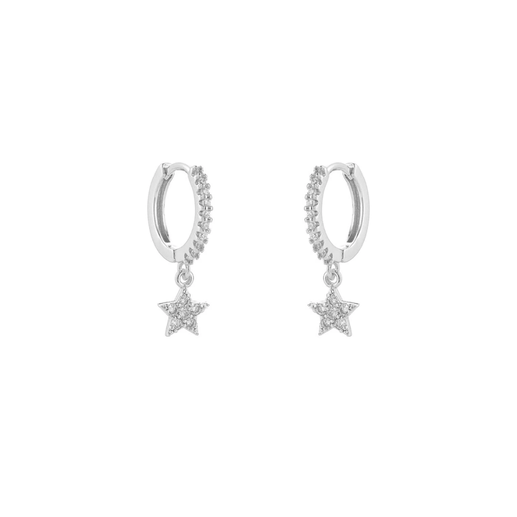 Sterling Silver Star Hoops - The Shop'n Glow