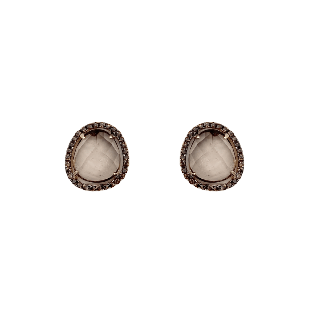 Rose Gold Two Tone Stud Earrings - The Shop'n Glow