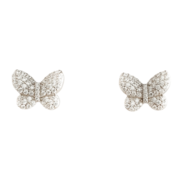Silver Butterflies Stud Earrings | The Shop'n Glow