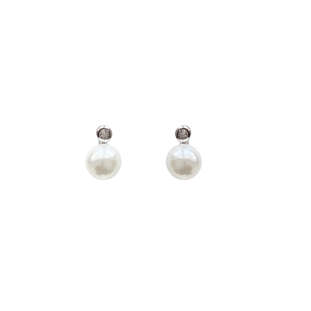 Mini White Pearl Stud Earrings
