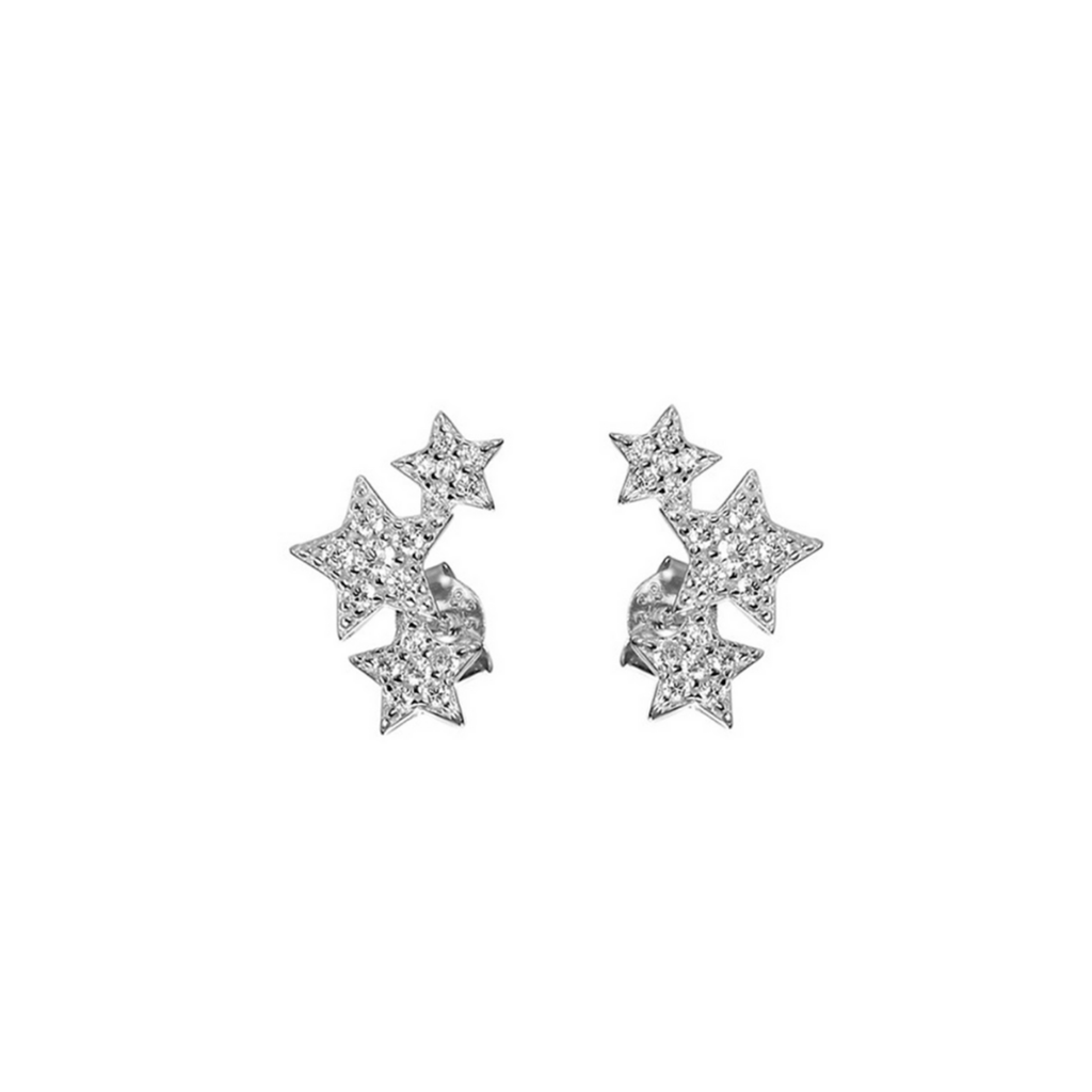 Sterling Silver Trio of stars Stud Earrings | The Shop'n Glow