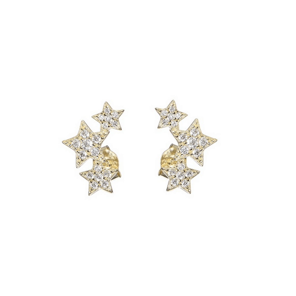 Sterling Silver Trio of stars Stud Earrings | The Shop'n Glow