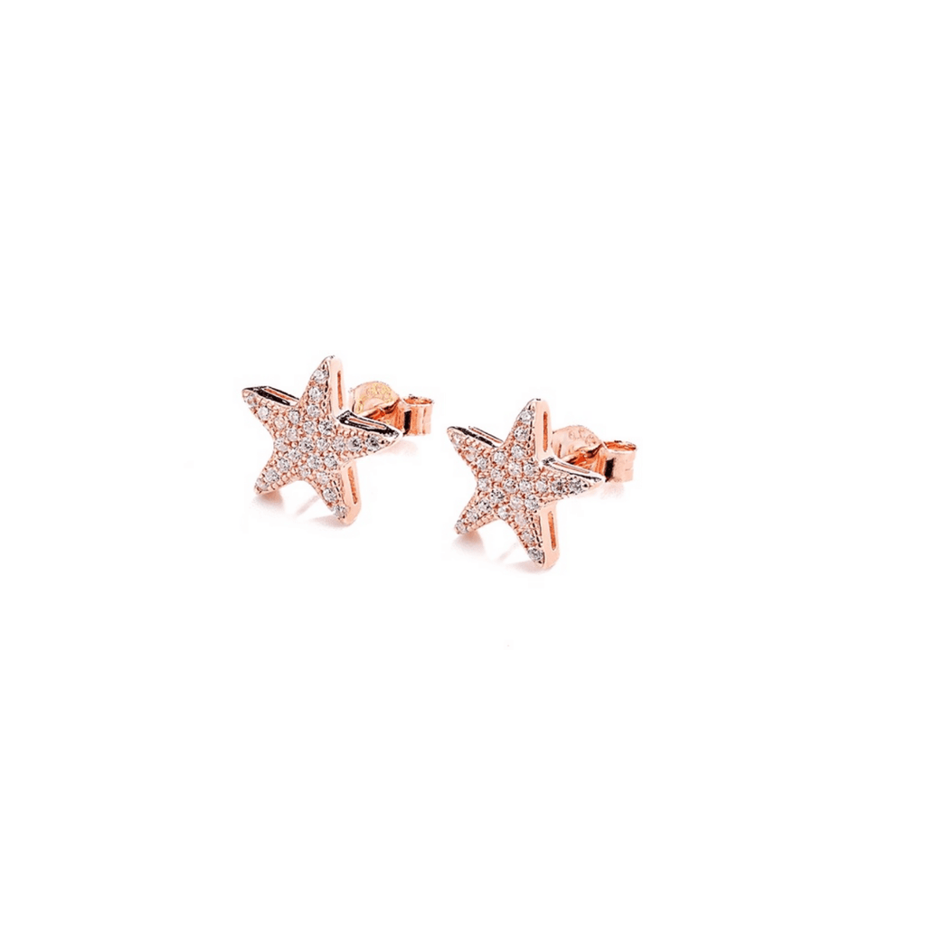 Shining Rose Gold Stars Stud Earrings - The Shop'n Glow