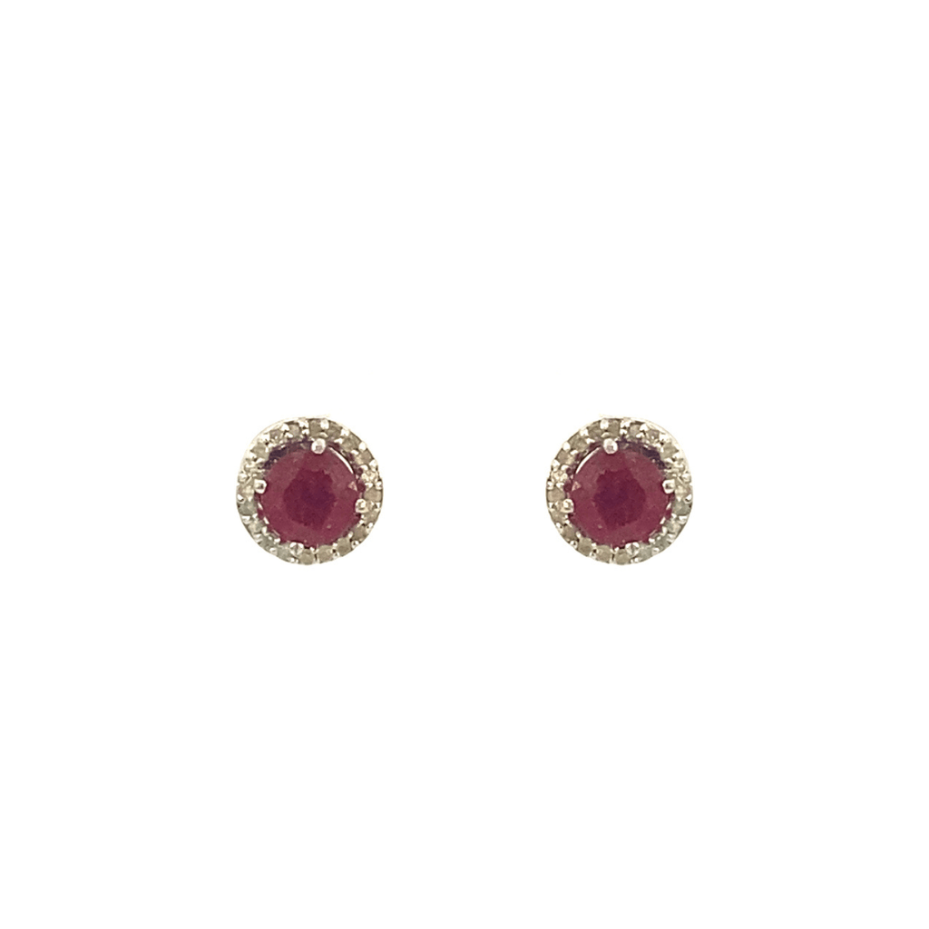 Ruby with Diamonds Stud Earrings | The Shop'n Glow