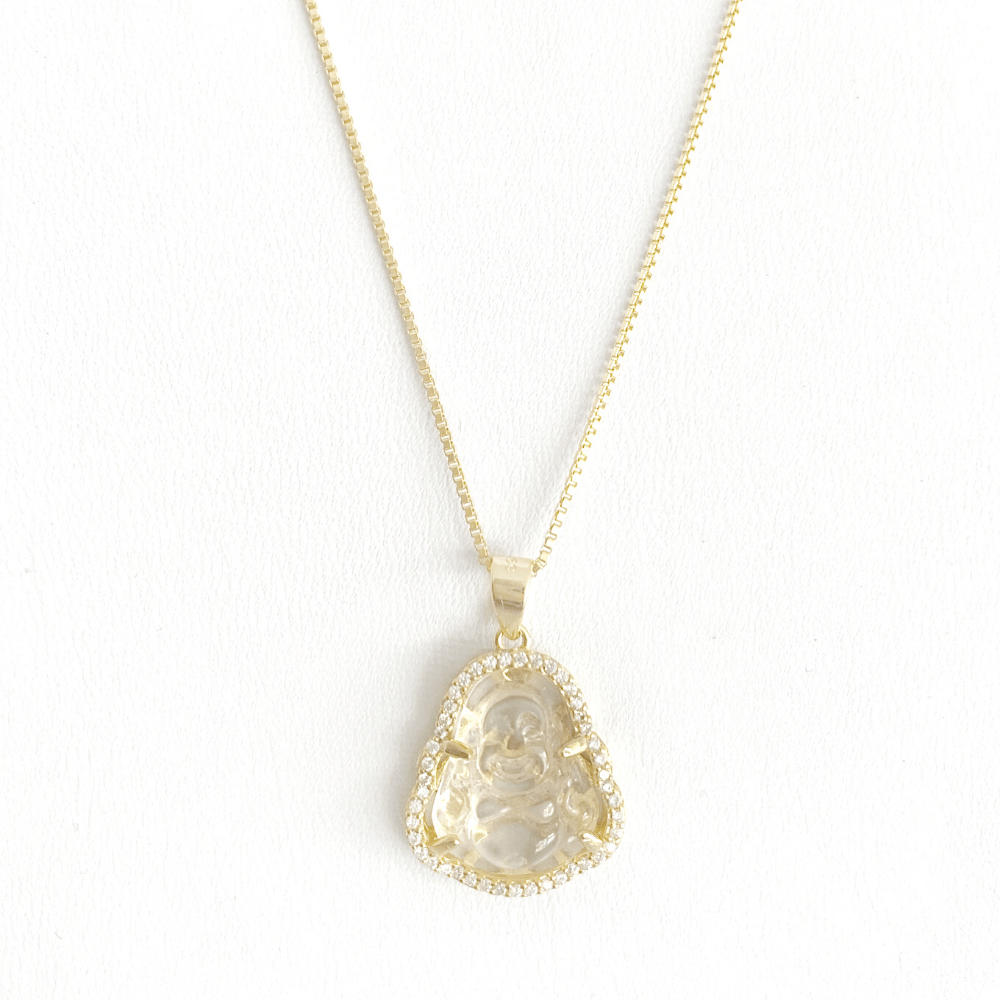 Sterling Silver Mini Happy Buddha Gold Necklace - The Shop'n Glow