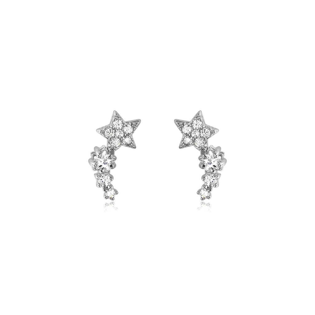 Sterling Silver Shooting Stars Stud Earrings | The Shop'n Glow