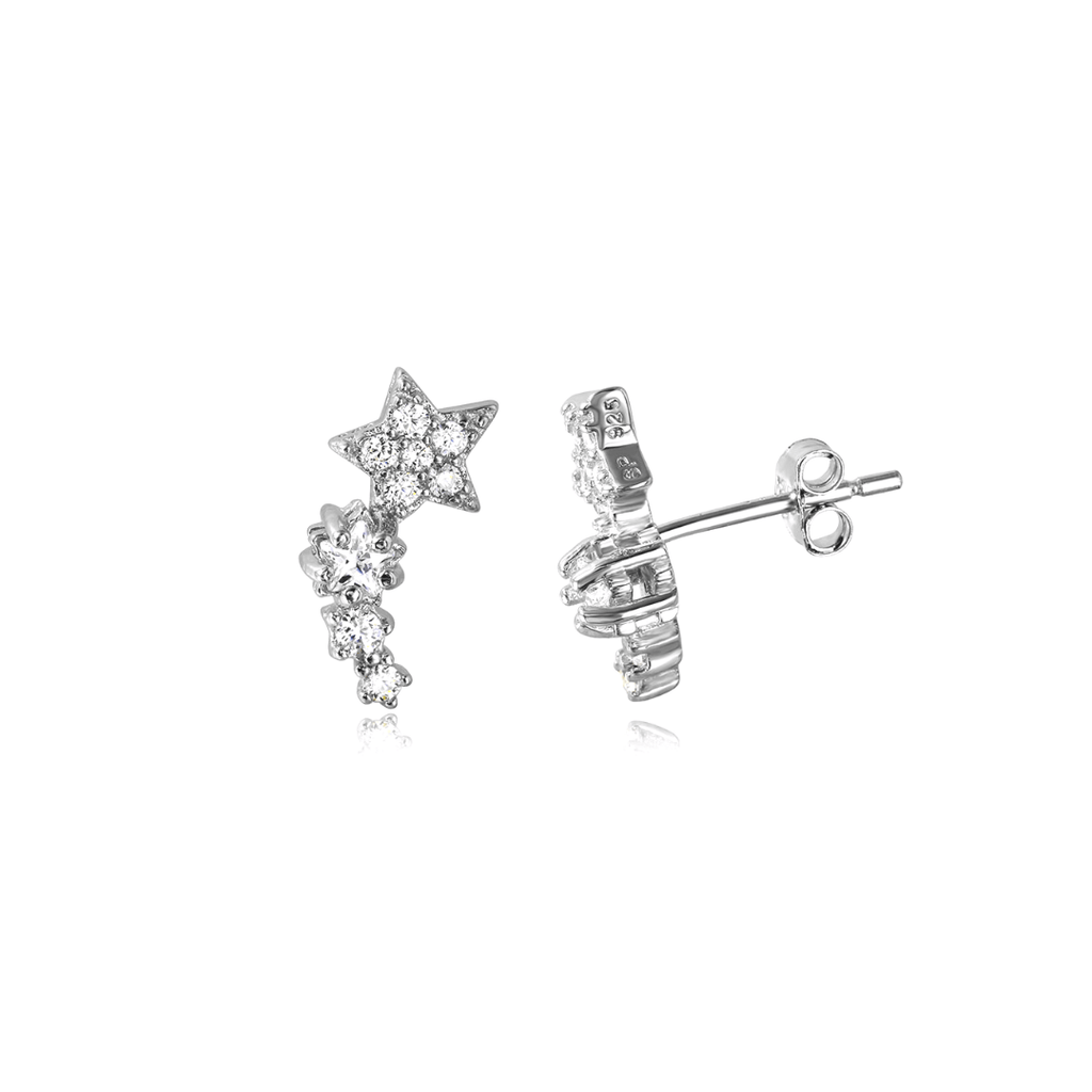 Sterling Silver Shooting Stars Stud Earrings | The Shop'n Glow