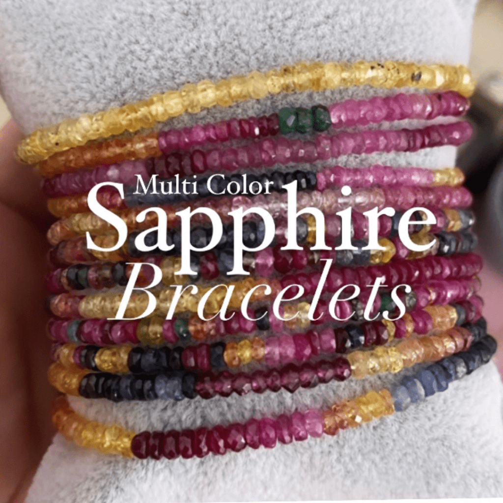 Genuine Multi color Sapphire Rainbow Bracelet