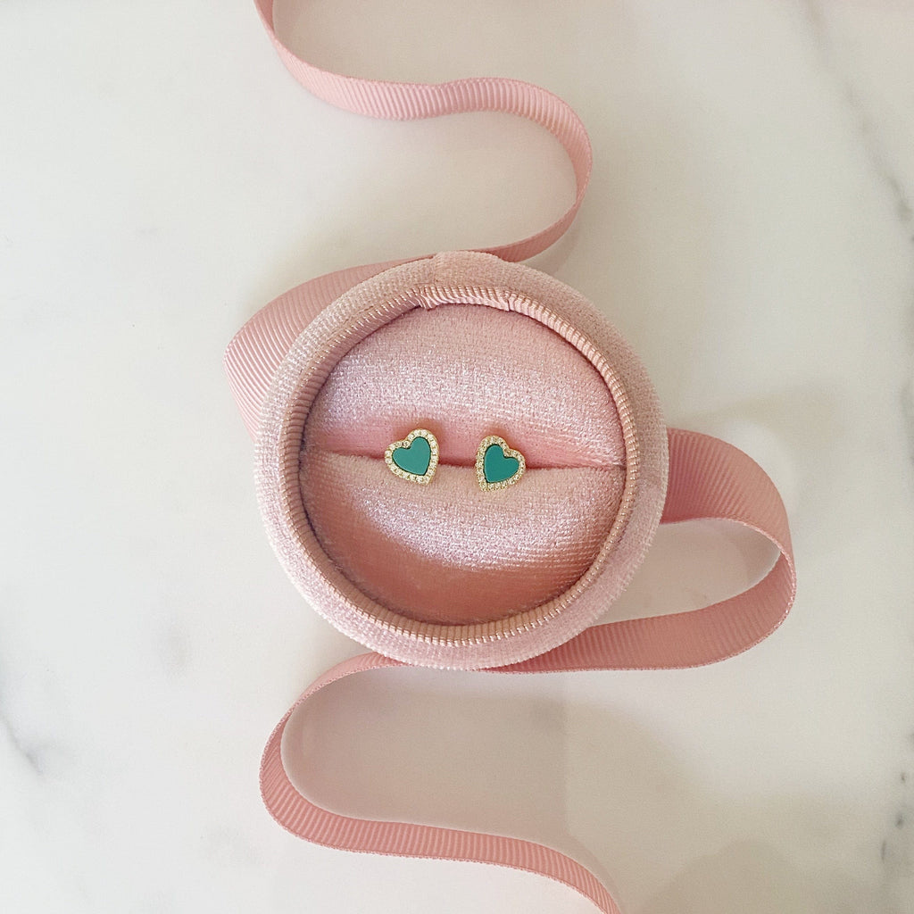 Little Heart Stud Earrings with Pearl | The Shop'n glow 