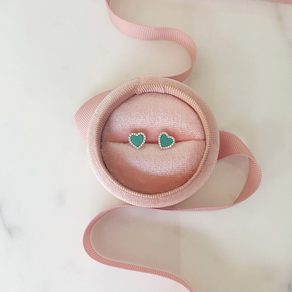 Little Heart Stud Earrings with Pearl | The Shop'n glow 